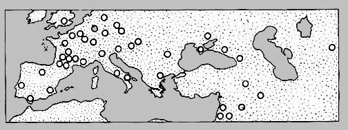 mapa dos sítios neandertalenses